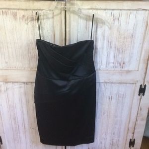 Black strapless dress